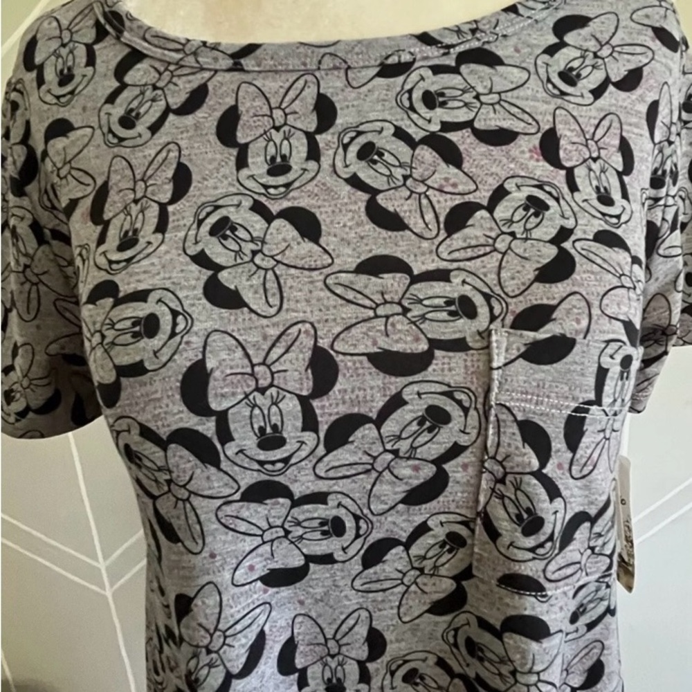Lula Roe Minnie Mouse Dress Carly Disney Dress Gray & Pink Short Sleeves - Picture 7 of 12